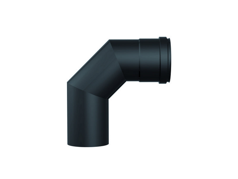 gomito a 90¦ per stufe a pellet col. nero opaco ï cm.10 cod:ferx.vit38570