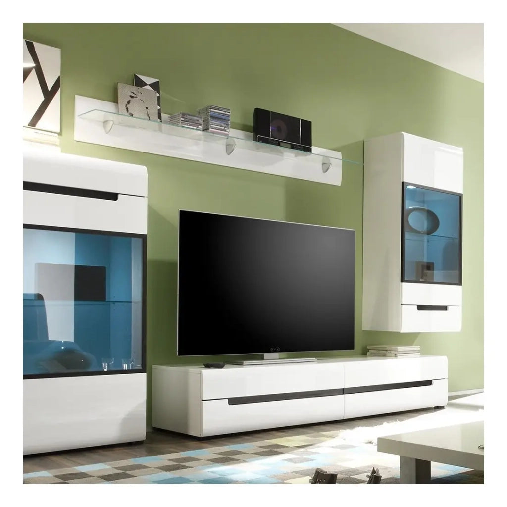 Scaffale da muro in vetro LUCIA colore bianco 170 cm - 170 x 22 x 22 cm