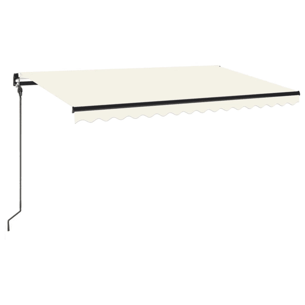 Tenda da Sole Retrattile Manuale con LED 400x300 cm Crema