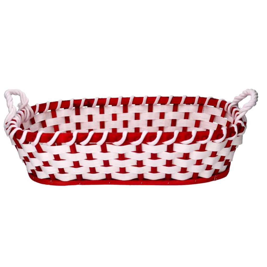 Cesta vimini rosso ovale cm55x43h13
