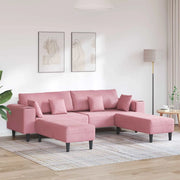Divano 3 pcs Rosa 250 x 188 x 76 cm Velluto 3335175
