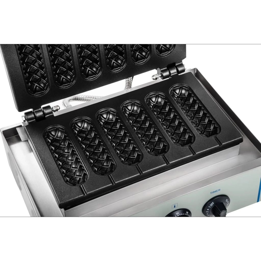 Piastra per waffle professionale rotonda in teflon 1 x 1500 watt 3614061
