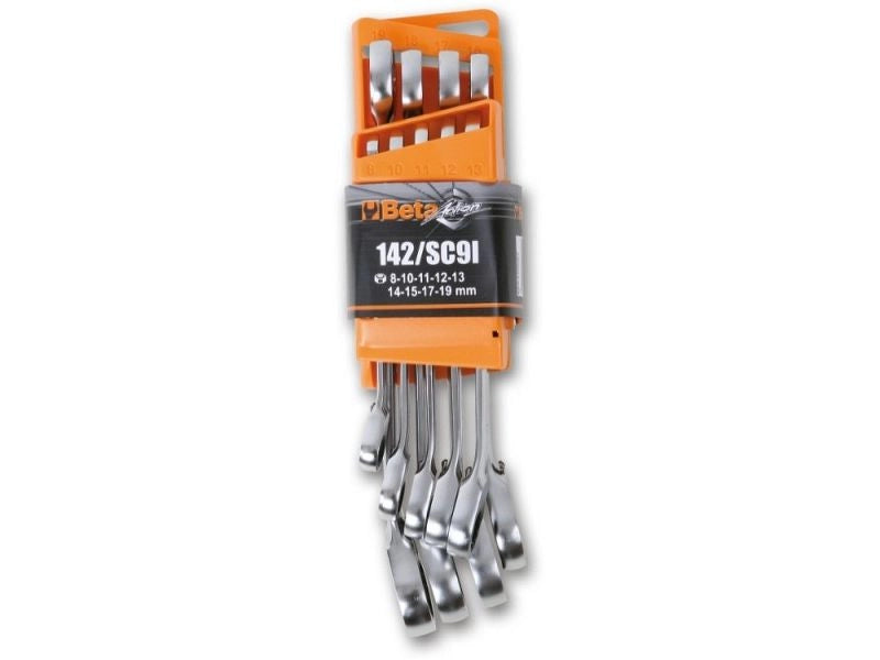 Set di 9 chiavi combinate a cricchetto reversibile Beta 142/SC9I con supporto compatto