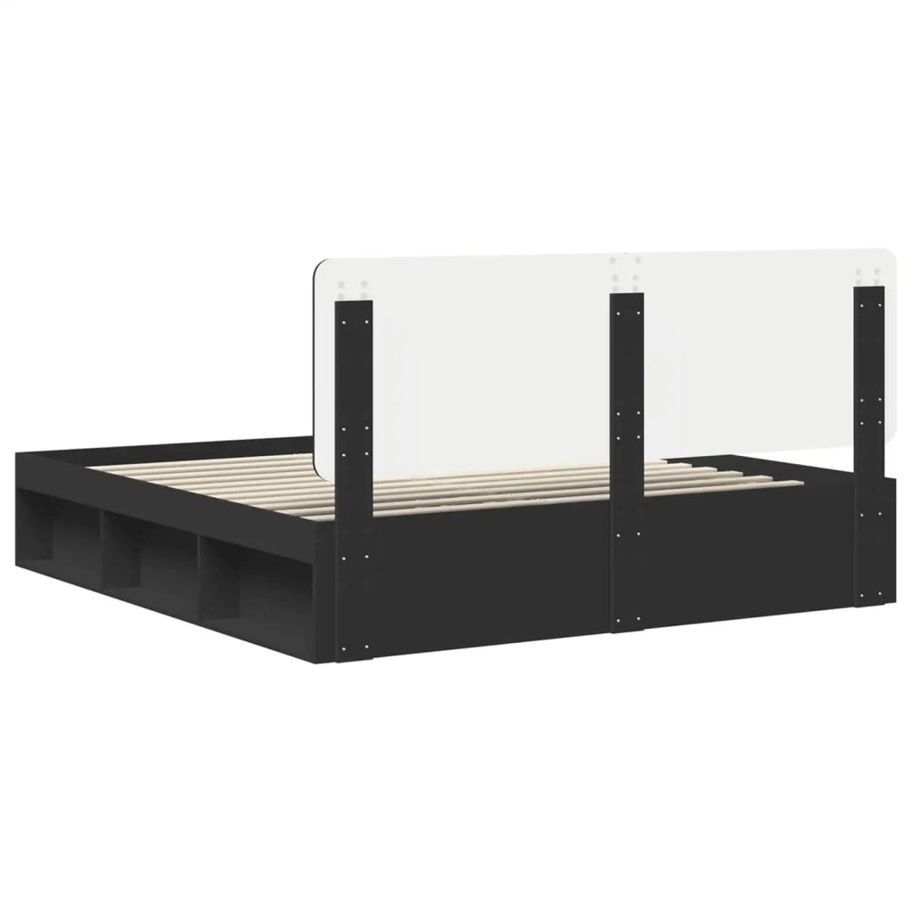 Struttura del letto Nero 200 x 200 cm Pino massello 3412444