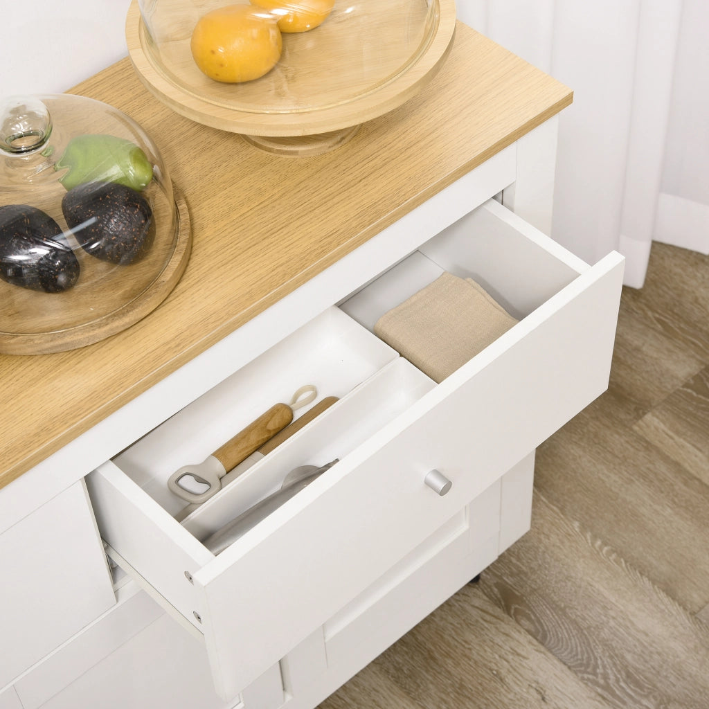 Buffet da cucina ¨C zephmum ¨C bianco, legno, 117x35x80 cm