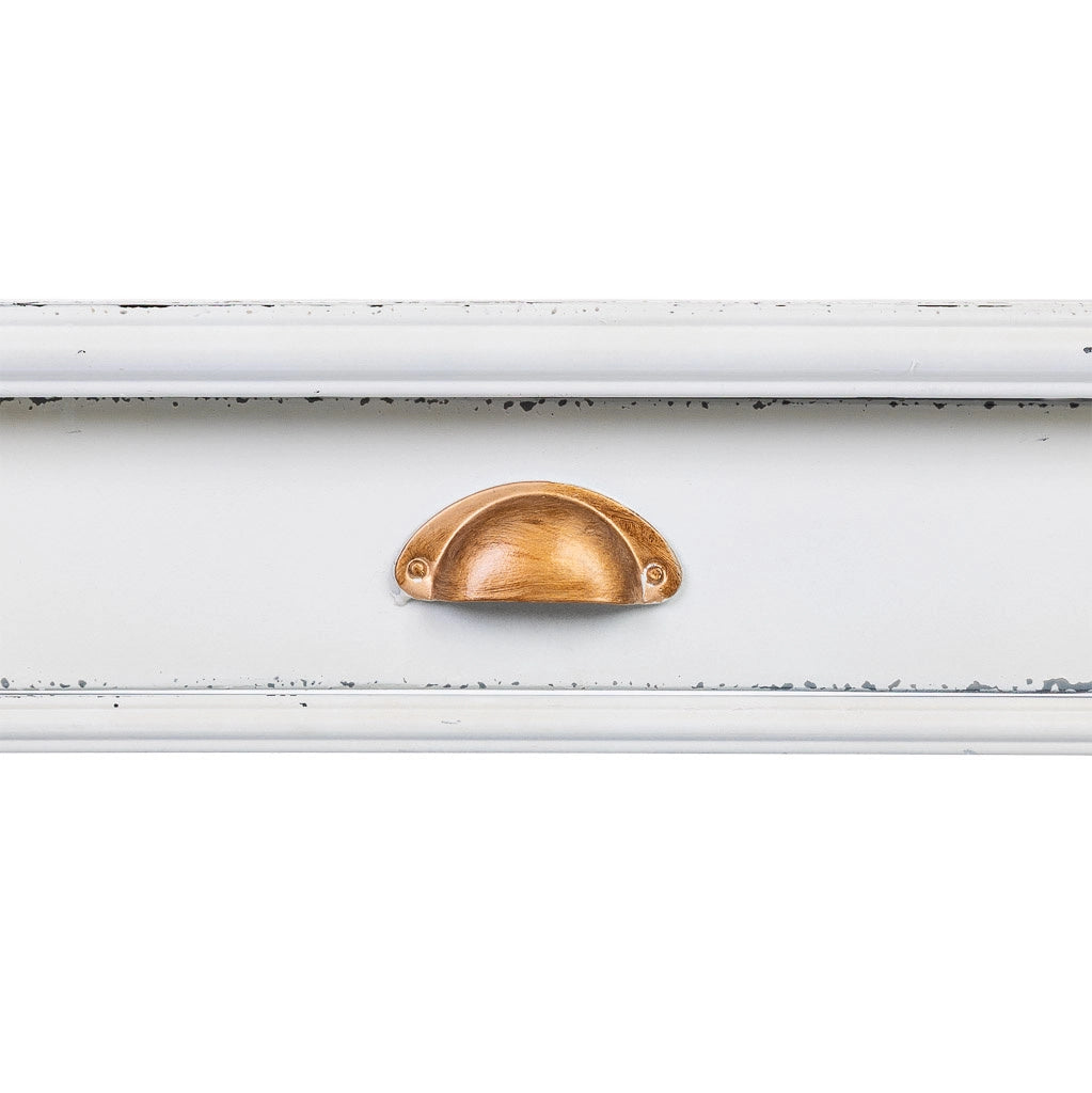 Mobili d'ingresso 1 cassetto e ripiano in metallo bianco 120x41x75h cm
