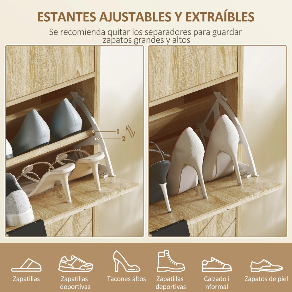 Armadio per scarpe con cassetti e ripiani ¨C Zephmum ¨C Robe 60x24x105.5 cm