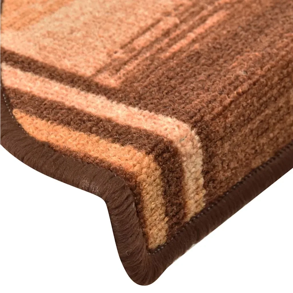 Tappetini Autoadesivi per Scale 15 pz Marronie 65x21x4 cm 322413