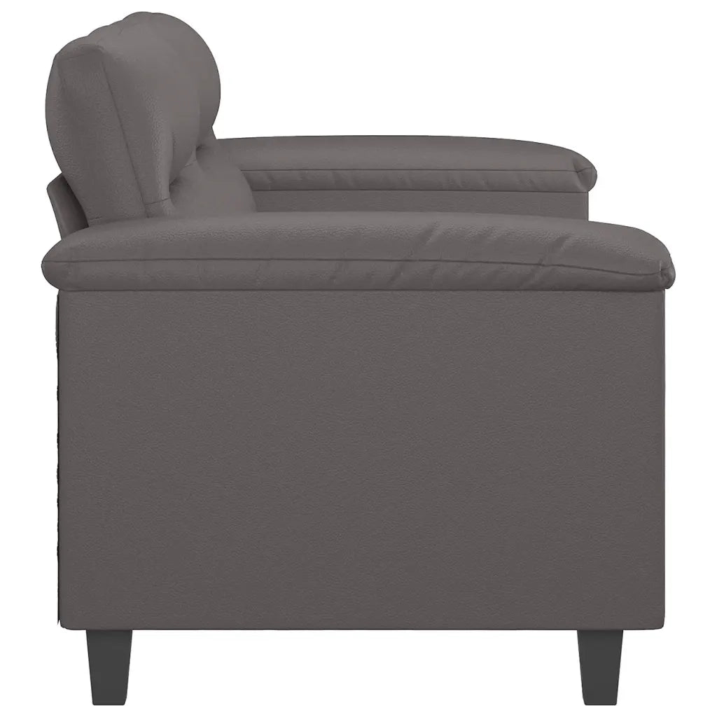 Divano a 2 Posti Grigio 140 cm in Similpelle 359585
