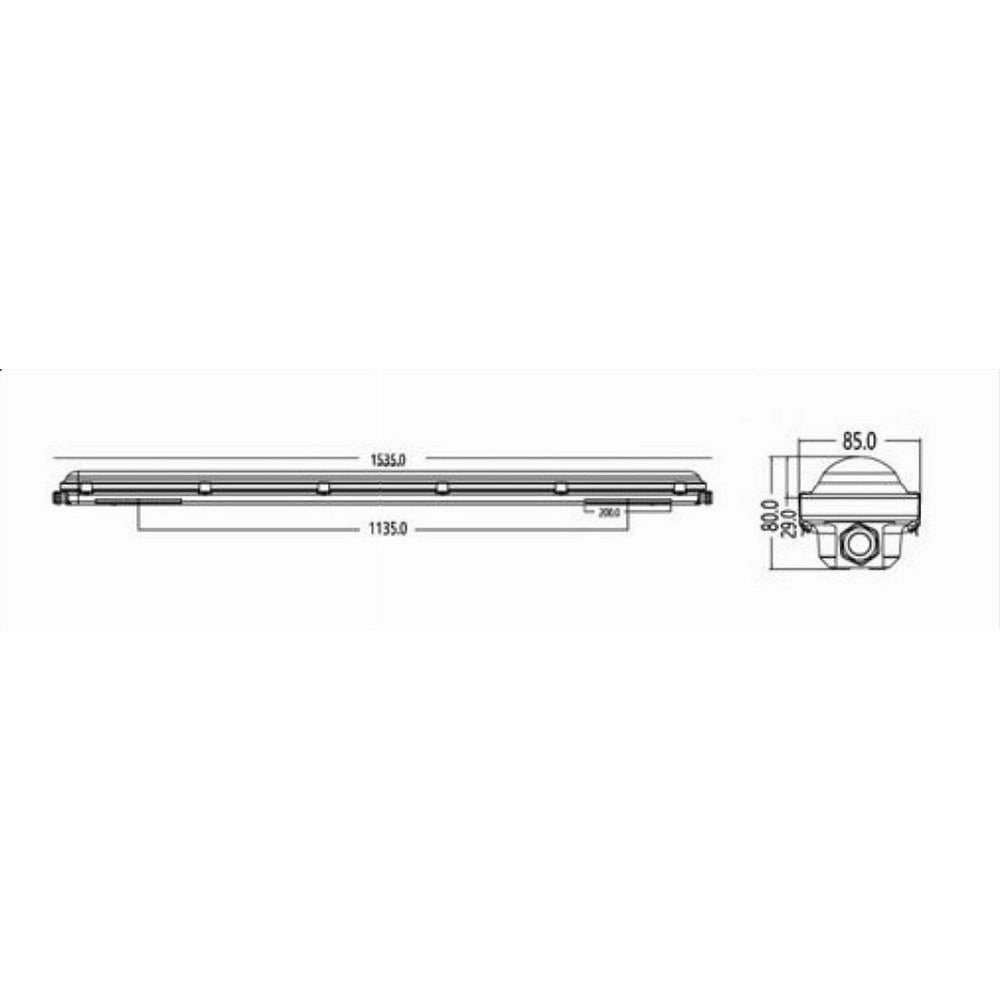 Trade Shop - Tubo Led Plafoniera Lineare 150 Cm 42watt Ip66 Cct 4000k-5000k-6500k Yl18-150-3c -