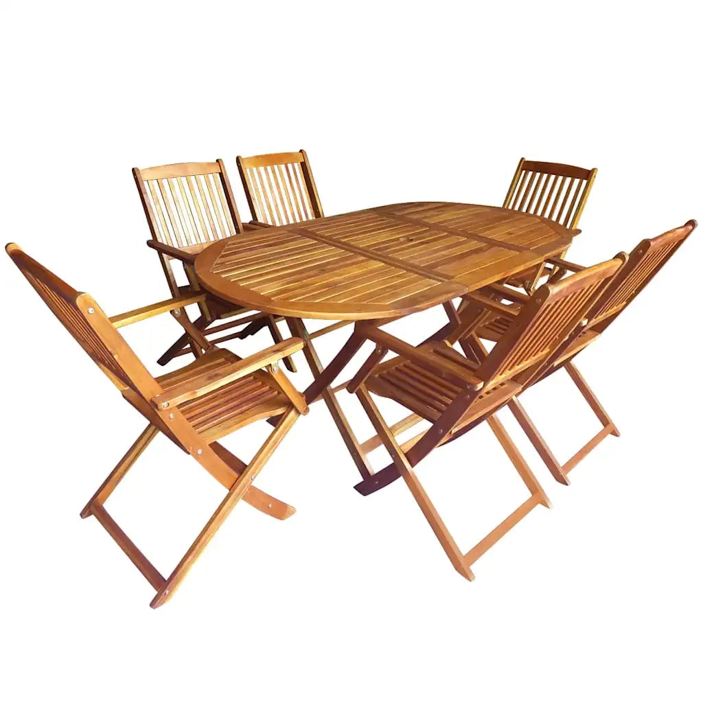 Set da pranzo per esterni 7 pz Marrone 44120