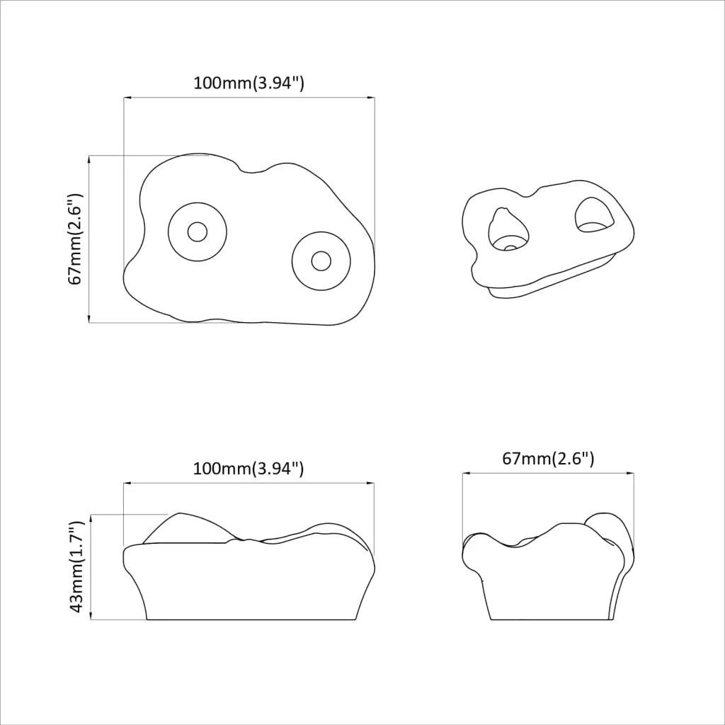 Presina da arrampicata 2 pz Giallo 100 x 67 x 43 mm PP CFW2971027