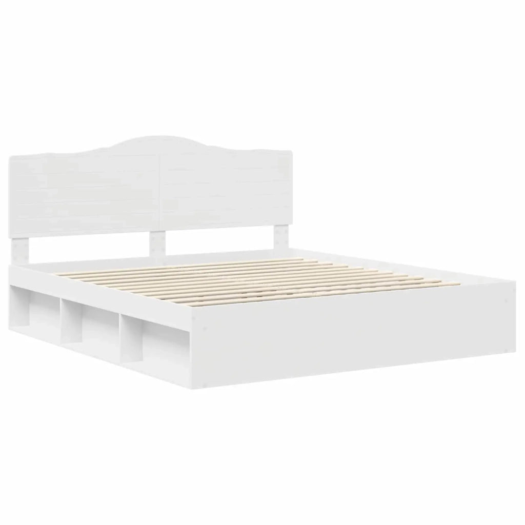 Struttura del letto Bianco 200 x 200 cm Pino massello 3413263