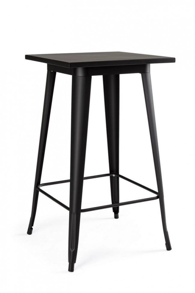 Tavolo Bar Minnesota Quadrato Nero H103 in Metallo