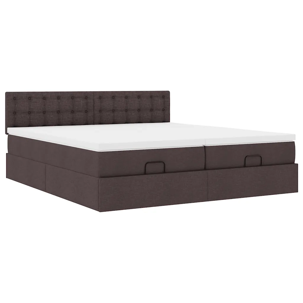 Struttura Letto Pouf con Materassi 200x200 cm in Tessuto 3312046