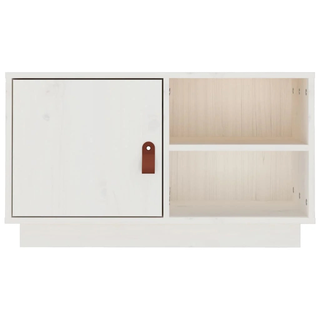 Mobile TV multimediale mensola TV credenza TV sala da pranzo soggiorno camera da letto 70 x 34 x 40 cm legno di pino massiccio bianco 02_0026187
