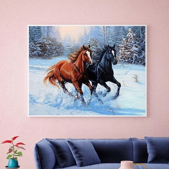Pittura con Diamanti Cavallo / Set di Pittura con Diamanti per adulti e bambini 40x50cm
