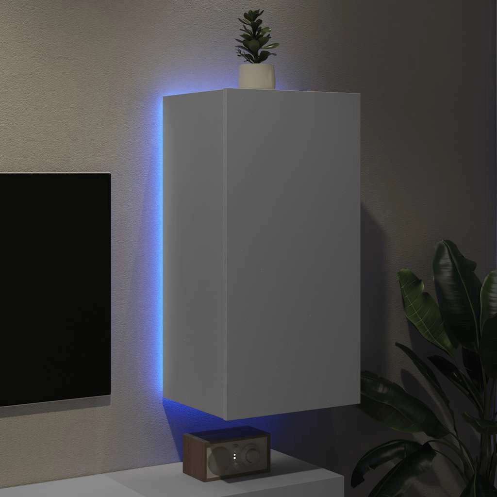 Mobile TV a Parete con Luci LED Bianco 40,5x35x80 cmcod mxl 110169