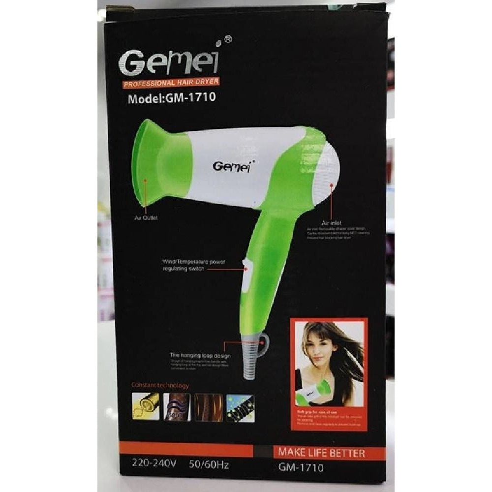 Trade Shop - Asciugacapelli Phon Professionale 2 Velocità 1100 Watt Anello Aggancio Gm-1710 -