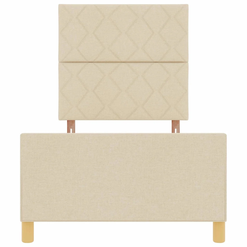 Struttura del letto con testiera Crema 90 x 190 cm Tessuto 3344772