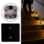 Faretto segnapassi luce LED da incasso con sensore movimento PIR potenza regolabile 4W 2W scale corridoio Quadrato Nero 230V
