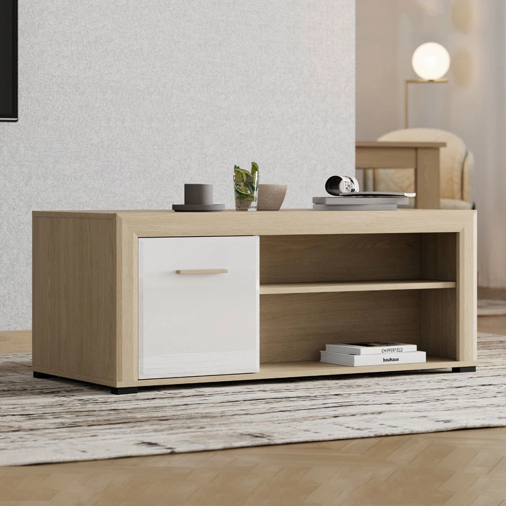 Pettor, Tavolino da Salotto con Piedini, 121x55x49h cm Marrone Rovere