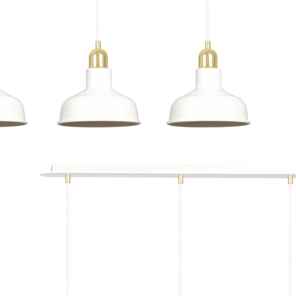 Lampada a sospensione IBOR in acciaio bianco e oro