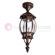 ENEA Plafoniera a Soffitto in Alluminio Lampada per Esterno Classica NERO-RAME