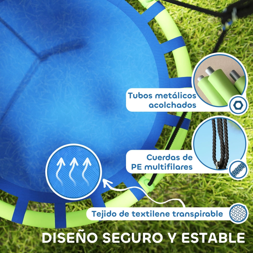 Altalena da giardino per bambini ¨C zephmum ¨C blu e verde ?100x180 cm