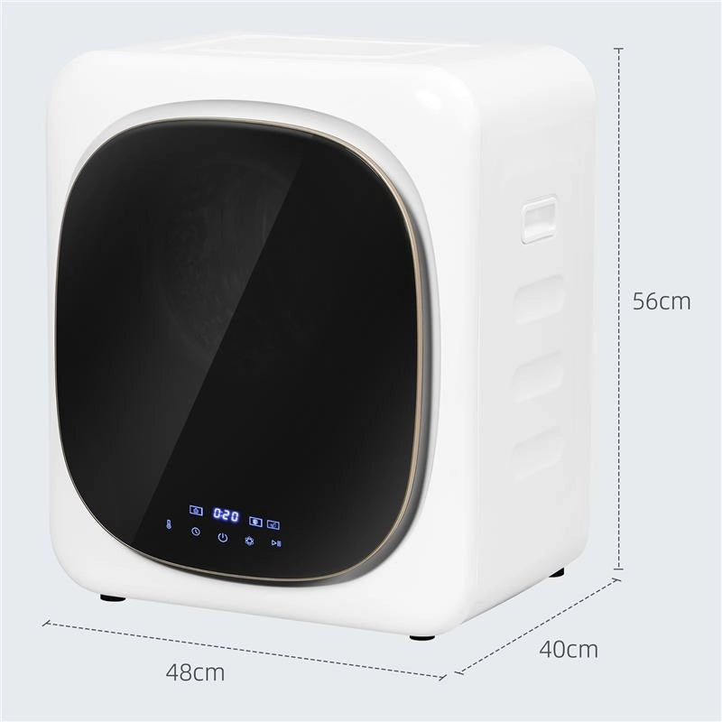 ASCIUGATRICE AD ARIA CARICO 4KG CON TIMER E PROGRAMMA SMART, IN ACCIAIO INOX E ABS, 48X40X56 CM, BIANCO