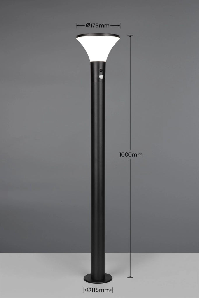 Paletto giardino solare LED 3W IP44 nero 100 cm GORDA RL