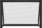 Obiettivo da calcio nero 180 x 120 x 60 cm comprensivo di rete di stoffa, pompa a aria e ancore per terra