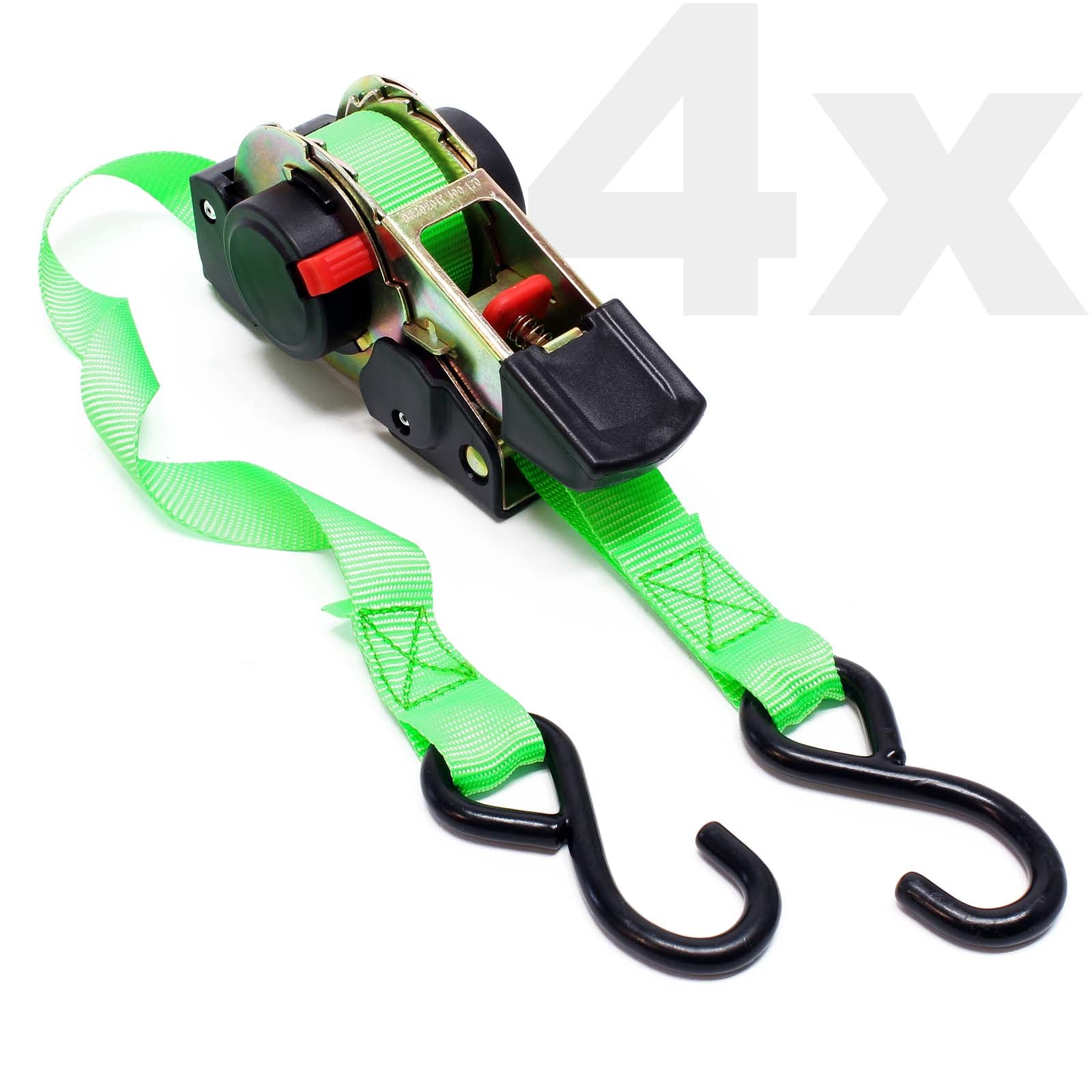 Cinghia di ancoraggio a cricchetto set 4 cinghie di fissaggio 3,5m x 25mm 320 daN