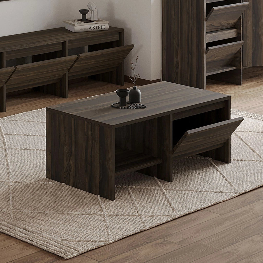 Tavolino in legno "Laris" - 90 x 45 x 35 cm - Marrone