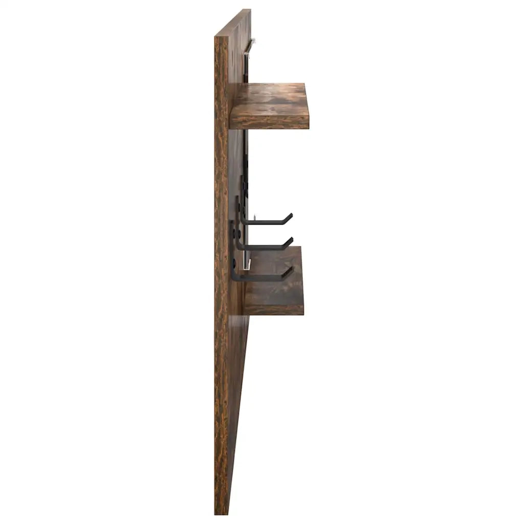 Appendiabiti a muro con lo scaffale Rovere fum¨¦ 90 x 10 x 50 cm CFW8162690