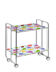 Carrello da cucina pieghevole grigio con ruote BAUHAUS 2 ripiani