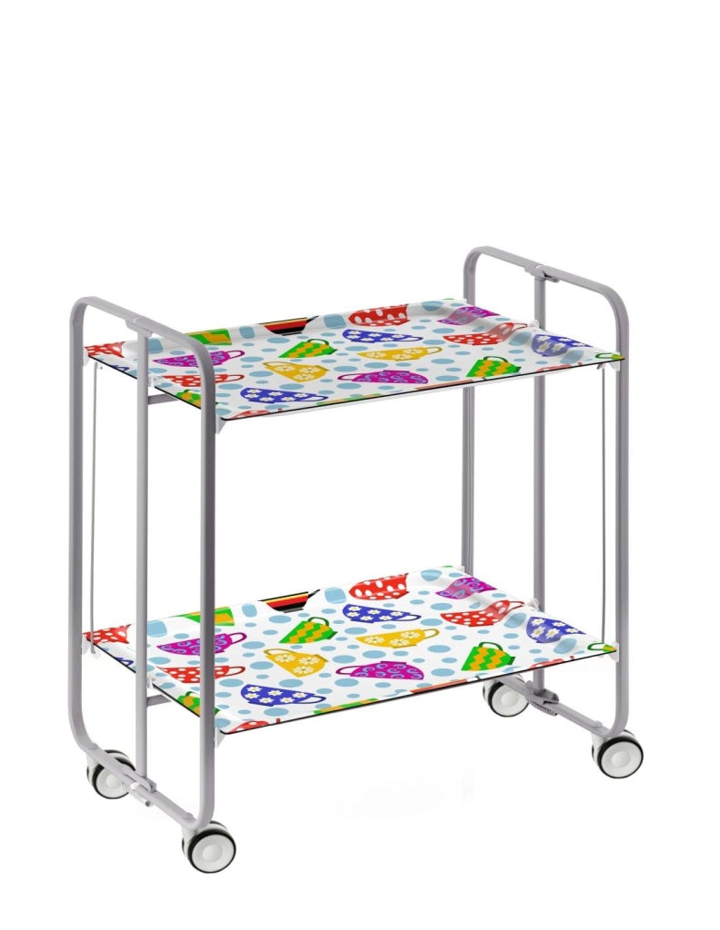 Carrello da cucina pieghevole grigio con ruote BAUHAUS 2 ripiani