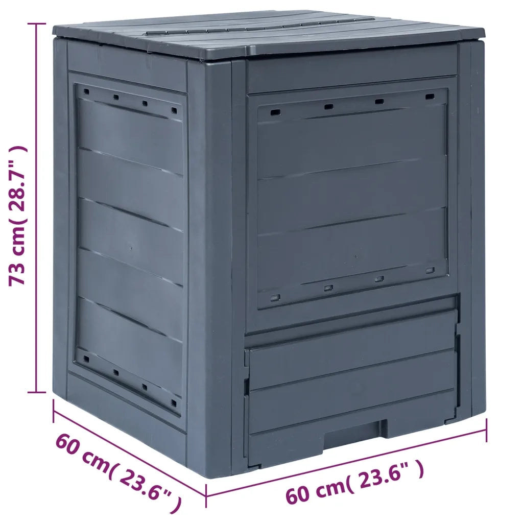 Compostiera da Giardino 60x60x73 cm 260 L Grigia CFW2638091