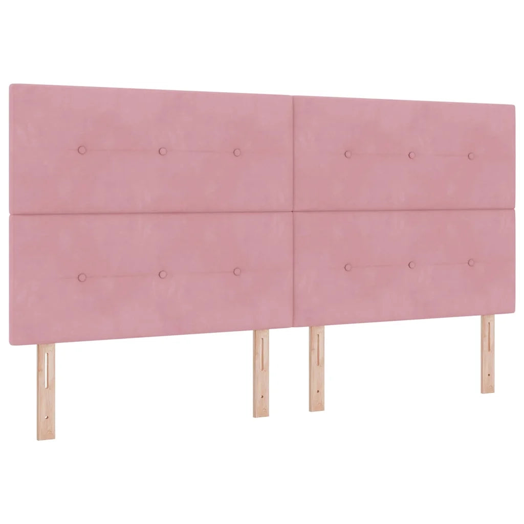 Letto a molle con strisce LED Rosa 200 x 200 cm Velluto 3343891