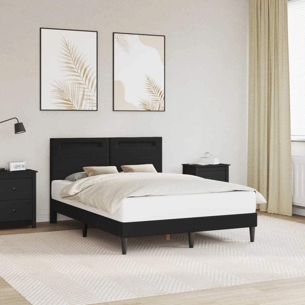 Struttura del letto con testiera-Giroletto Nero 160 x 200 cm Similpelle 575417