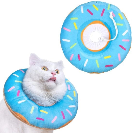 Collare per gatti adattabile - Collare di ricupero - Collare per gatti morbido - Cuffia anti-bite - Chiusura di sicurezza - Disegno confortevole