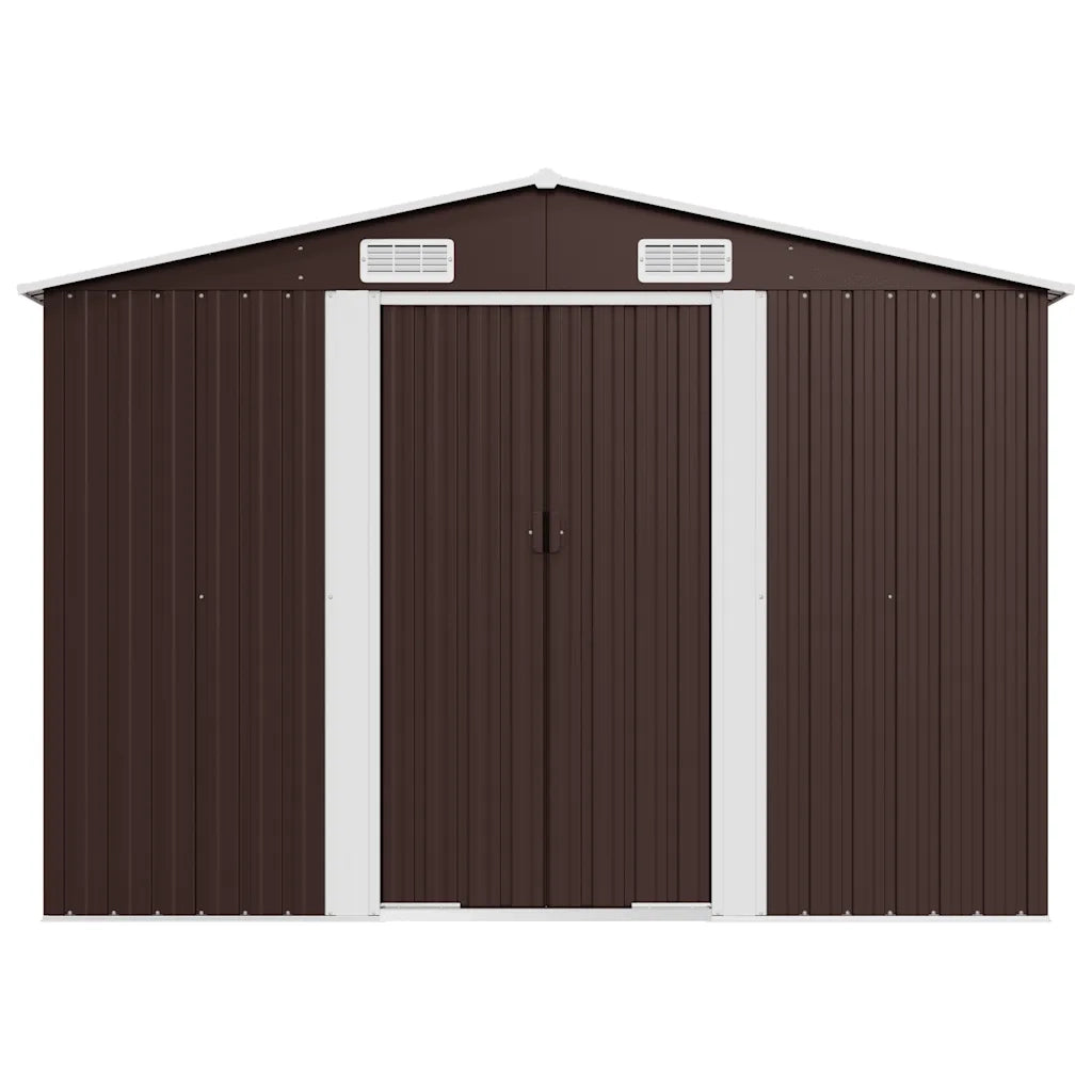 Capanno da Giardino Marrone 257x779x181cm in Acciaio Zincato 47035