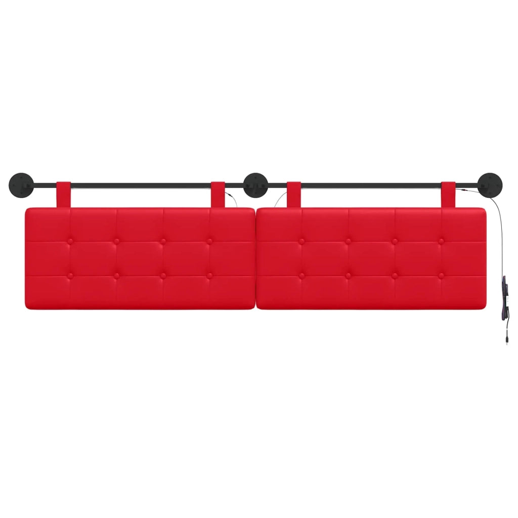 Testiera | Testata sospesa Con luce LED Rosso Similpelle