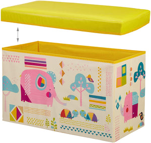 Sgabello contenitore per giocattoli, pouf portaoggetti per bambini giallo 13_0002763_2