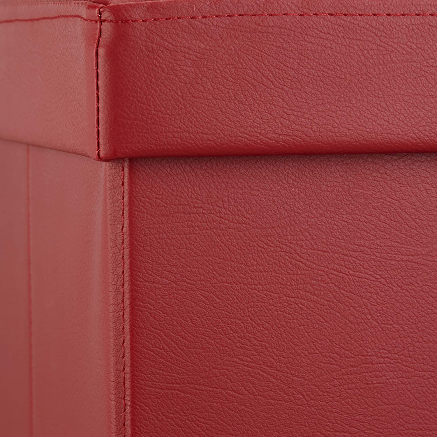 Sgabello ottomano panca pieghevole contenitore stabile sintetico 38 cm bordeaux 13_0002806_2