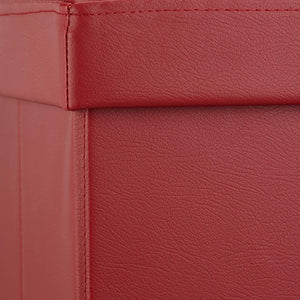Sgabello ottomano panca pieghevole contenitore stabile sintetico 38 cm bordeaux 13_0002806_2