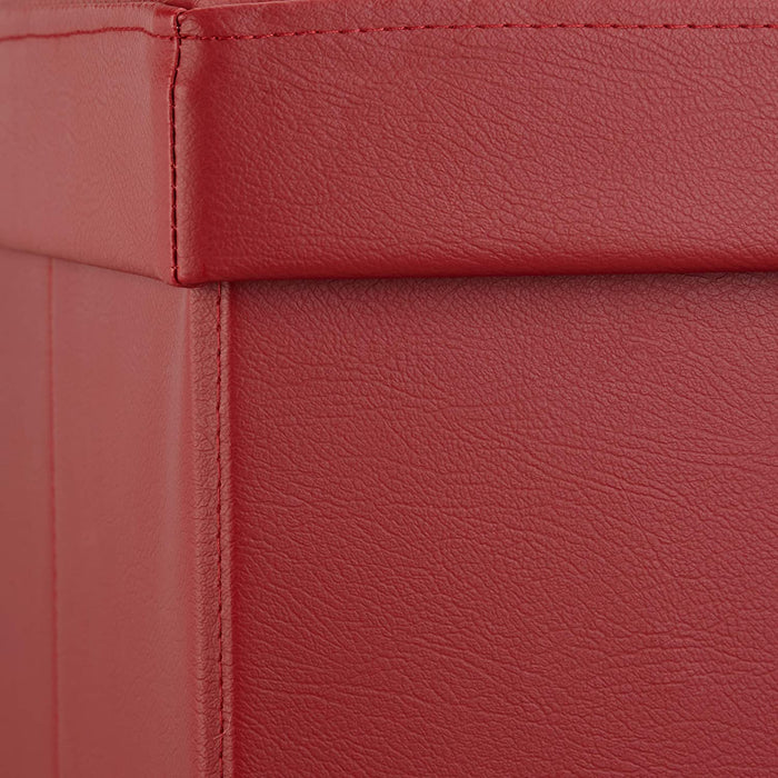 Sgabello ottomano panca pieghevole contenitore stabile sintetico 38 cm bordeaux 13_0002806_2