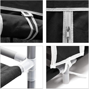 Mobile scarpiera pieghevole in tessuto per 36 paia di scarpe nero 13_0000255_3