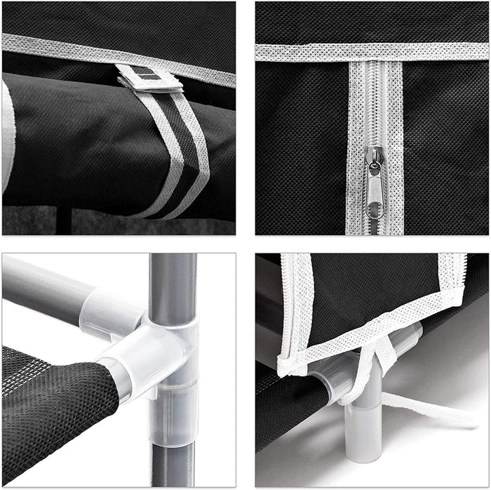 Mobile scarpiera pieghevole in tessuto per 36 paia di scarpe nero 13_0000255_3