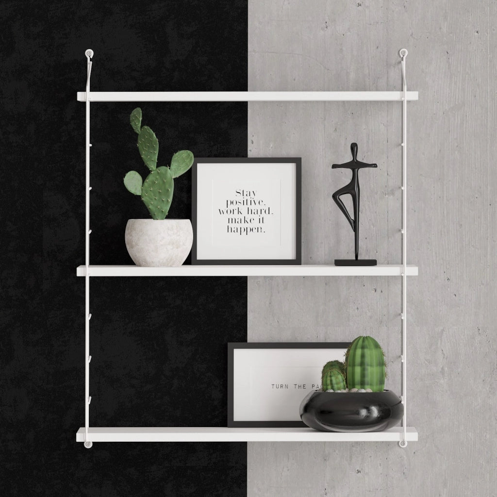 Mensola da parete in legno "Armoni" - 72 x 20 x 85 cm - Bianco